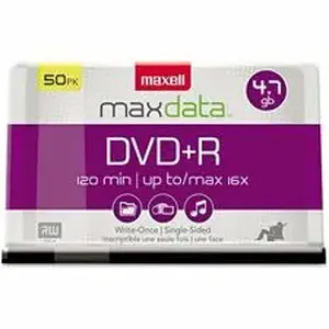 Maxell 639013 - DVD+R, 4.7GB, 16x, Branded, 50pk Spindle